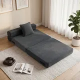 HOMCOM Schlafsessel 2 in 1 Klappbar Boneless Schlafsofa mit Kissen, Cord-Optik