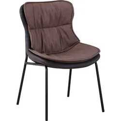 Polsterstuhl KAYOOM, braun (hellbraun, dunkelbraun), B:54cm H:84cm T:64cm, Kunstleder, Eisen, Stühle, pflegeleicht, bequem, angenehme Sitzfläche, mit trendigen Ziernähten
