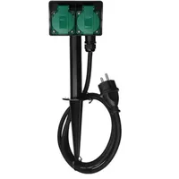 Perel Gartensteckdose 1,5 m Schwarz/Grün 1 St.