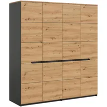 Möbel Boss Kleiderschrank Canu 180 x 198 x 59 cm Grau