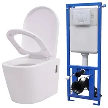 vidaXL Hänge-Toilette mit WC-Sitz Weiß