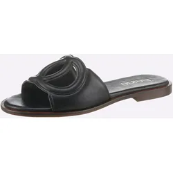Pantolette HEINE, Damen, Gr. 42, schwarz, Leder, Rindsleder, Rindsleder, modisch, Schuhe