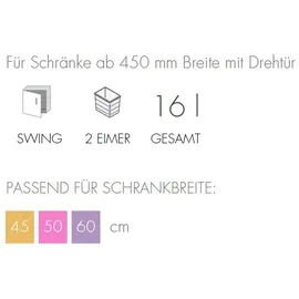 Livingpoint24 Hailo Einbaumülleimer 2x8 l Schwarz