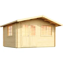 Gartenhaus LASITA MAJA "NORDERNEY 2", beige (naturbelassen), Fußboden im Gartenhaus, Holz, Gartenhäuser