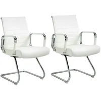 Svita Office Comfort 2er Set Besucherstuhl Kunstleder Freischwinger-Stuhl mit