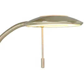 Steinhauer Deckenfluter Stehleuchte Wohnzimmerlampe LED dimmbar Lesespot messing chrom