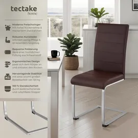 Tectake tectake® Schwingstühle Kunstleder 2er Setcappuccino