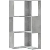vidaXL Eck-Bücherregal 3 Böden Betongrau 50x50x102 cm Holzwerkstoff