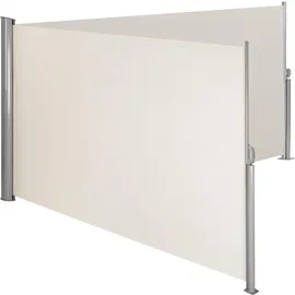 Tectake Aluminium Doppel Seitenmarkise 180 x 600 cm beige