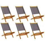 vidaXL Gartenstuhl 52,2 x 94,3 x 68 cm grau 6 St.
