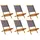 vidaXL Gartenstuhl 52,2 x 94,3 x 68 cm grau 6 St.