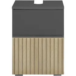 Waschbeckenunterschrank HOME AFFAIRE "Wisla", schwarz (anthrazit, eiche struktur), B:40cm H:55cm T:35cm, Spanplatte, Schränke, Siphonausschnitt, Breite 40 cm, Höhe 55 cm