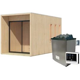 Karibu Miramar inkl. 9 kW Ofen + ext. Steuerung + Dachkranz