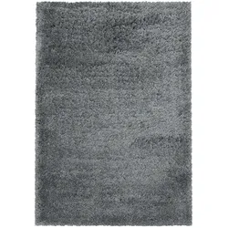 Hochflorteppich Shaggy Einfarbig Weich Flauschig Waschbar Strapazierfähig Schlafzimmer Hellgrau 120x170 cm – SALZACH von Kadima Design