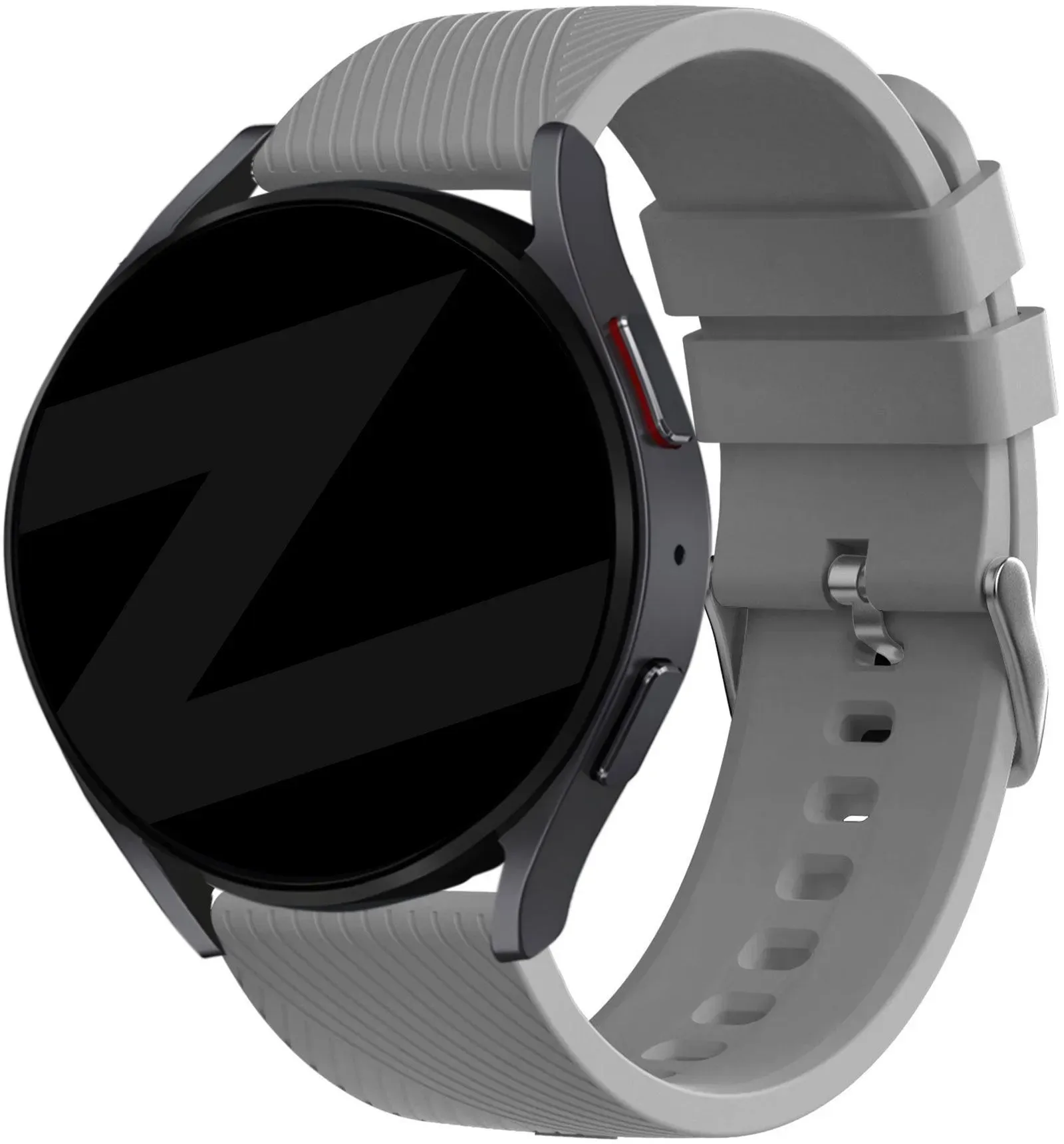 Bandz Oozoo Smartwatch 20mm Armband Silikon 'Deluxe' für Oozoo Smartwatch 20mm - Grau - Schnallenverschluss