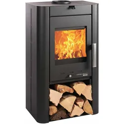 HAAS+SOHN Kaminofen PRUNUS 332.15 perl-schwarz, mit Holzfach 6 kW