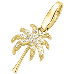 Giorgio Martello Milano Charm Palme mit Zirkonia, vergoldet, Silber 925 Charms & Kettenanhänger   Gold Damen 