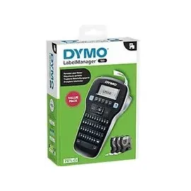 Dymo LabelManager 160 Tragbares Beschriftungsgerät Starter-Set | Etikettiergerät mit QWERTZ Tastatur & Einfache Textbearbeitung | mit 3 Rollen | für D1 Etiketten in 6, 9 und 12mm Breite