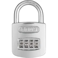 ABUS Zahlenschloss 160/50 - Vorhängeschloss in hochglanz-verchromter Optik - mit individuell einstellbarem Zahlencode - 02987