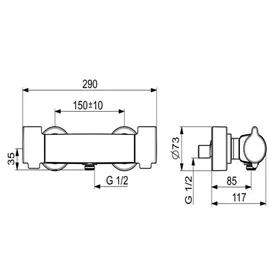 Hansa Clinca Safety + Duscharmatur Thermostat für 1 Verbraucher Chrom 08806200