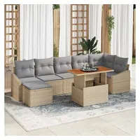 vidaXL Garten Essgruppe 8-tlg. Beige/Grau