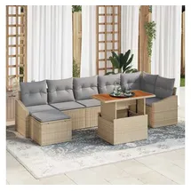 vidaXL Garten Essgruppe 8-tlg. Beige/Grau
