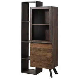 MASSIVMOEBEL24.DE Vitrine Sevilla 90 x 40 x 183 cm Braun