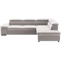 sit&more Ecksofa »Alcudia L-Form«, wahlweise mit Bettfunktion, silberfarben