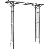 Dema - Rosenbogen / Rosenspalier / Tor-Bogen Mailand, schwarz, 204x51x207 cm Rank-Hilfe