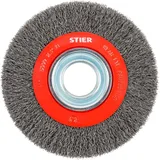 Stier Rundbürste Ø 200 mm, Bohrungs-Ø 32 mm, 0,35 mm, gewellt, Stahl