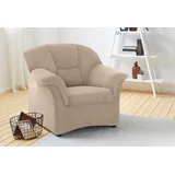 DOMO collection Sessel Sarafina Mikrofaser 102 x 83 x 81 cm Beige mit Federkern