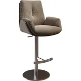 DeLife Barstuhl Clea-Flex Materialmix Schlamm Drehfuß höhenverstellbar Edelstahl drehbar, Barstühle