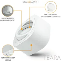 SSC-LUXon TEARA 4er Set LED Aufbauspot dimmbar - einstellbare