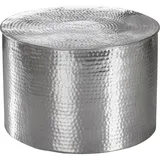 FineBuy Couchtisch Ø 61 cm Wohnzimmertisch Sofatisch Hammerschlag Stubentisch