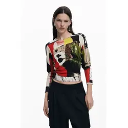 Desigual für Damen. 25SWJF27 Pullover entworfen von Herrn Christian Lacroix mehrfarbig (M), Lässig, Baumwolle, Langarm