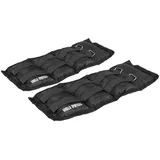 GORILLA SPORTS Gewichtsmanschette 2er Set, Gewichte 1-10 kg, Verstellbar, Fußgelenkgewichte, Armgewichte schwarz