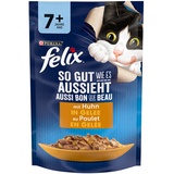 Felix 26x 85g "So gut wie es aussieht" Senior Pouches Huhn Katzenfutter nass