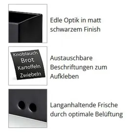 Continenta Vorratsdose rechteckig schwarz 18 x 15,5 x 20,5 cm 0,8 l