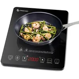 Induktionskochplatte 2000W | Tragbar | 20 Leistungsstufen | 20 Tempstufen