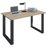 VCM my office Lona Schreibtisch sonoma-eiche rechteckig, U-Fuß-Gestell schwarz 110,0 x 50,0 cm