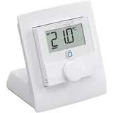 Homematic IP Smart Home Wandthermostat mit Luftfeuchtigkeitssensor + Tischaufsteller, digitales Thermostat Heizkörper/Fußbodenheizung, App, Alexa, Google Assistant, Temperaturmessung, Energie sparen