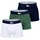 Lacoste Herren Boxershorts, 3er Pack - Classique Lacoste, Trunks, Big Croc Print, Casual, Cotton Stretch Grün/Dunkelblau/Weiß M