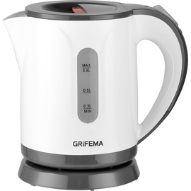 GRIFEMA Wasserkocher Klein, 0.8L, 1100W - Teekocher Elektrisch mit Kalkfilter, Kettle Leise, Schnell, Wasserkocher BPA-Frei, Reisewasserkocher Automatische Abschaltung,Überhitzungsschutz,Weiß