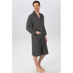 Unisex-Bademantel MY HOME "Vanessa, ideal für Sauna & Spa, Hotelbademantel, Morgenmantel" Gr. XXL, grau (anthrazit), XXL, Baumwolle, Hausmäntel, Taschen, Damen & Herren, Waffelpiqué, sehr leichte Qualität, S-3XL