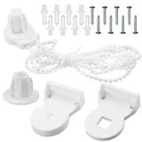 Rollo-Beschläge, 25 mm, kindersicher, Kunststoff-Ersatz-Rollo-Reparatur-Set, Vorhang-Rollo-Zubehör mit Perlenkette, Ersatz-Set für Gardinenstangen/Verdunkelungs-Rollohalterungen