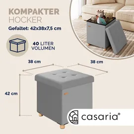 CASARIA Casaria® Sitzhocker mit Stauraum Samt Grau