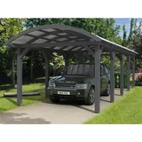 SKANHOLZ Franken Bogendach Einzelcarport 3,76 x 9,69 m grau inkl. Pfostenanker
