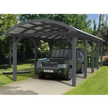 SKANHOLZ Franken Bogendach Einzelcarport 3,76 x 9,69 m grau inkl. Pfostenanker