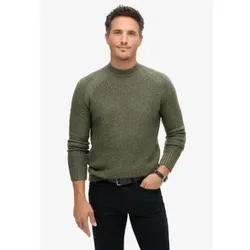 Superdry für Herren. M6110634A Dicker grüner Raglan-Pullover (M), Lässig, Polyester