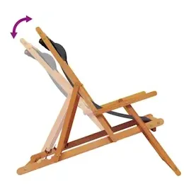 vidaXL Strandstuhl Klappbar Schwarz